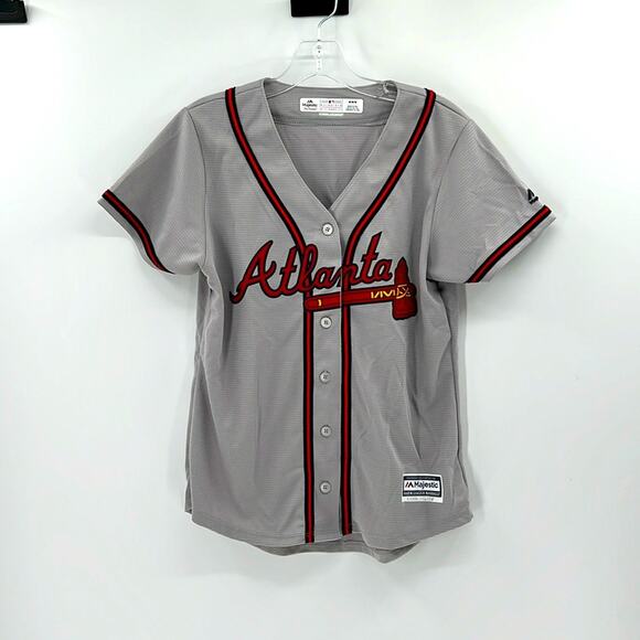 Majestic Tops - Majestic Gray and Red Women's Jersey